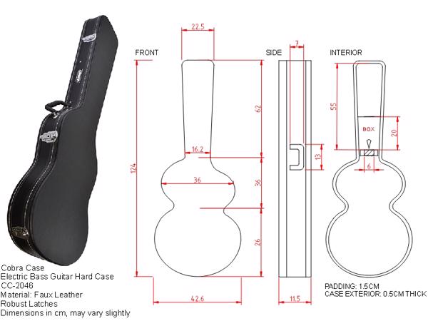 Electric Bass Guitar Hard Case by Cobra Case
